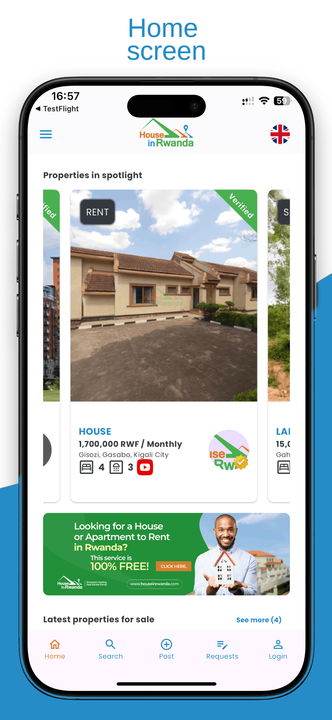 House in Rwanda – Real Estate Mobile Application